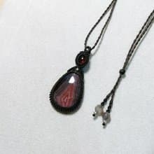 蠟線編織/波斯瓦那瑪瑙項鍊(咖啡色)