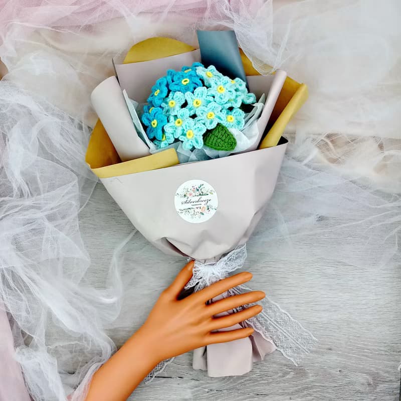 Forget-me-not 勿忘我 手鉤花 生日禮物 花束 畢業 情人節