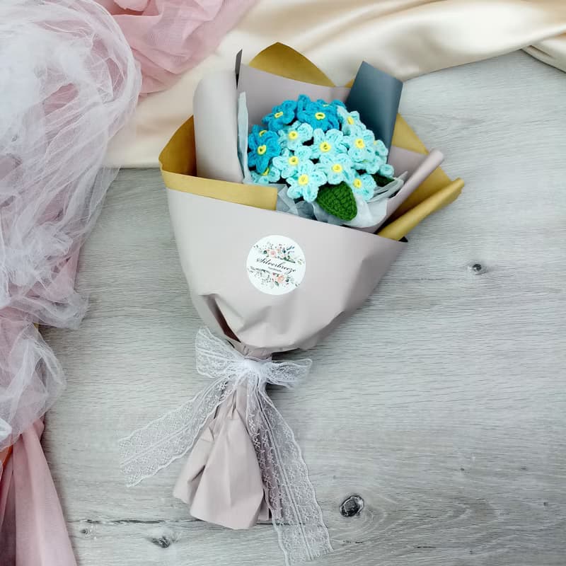 Forget-me-not 勿忘我 手鉤花 生日禮物 花束 畢業 情人節