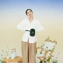 Hay Bag 素皮革 小圓包 斜背包 側背包 腰包 黑色