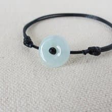 本命年【平安‧如意】平安扣翡翠韓國蠟線手鍊*Sma-01*招財、避邪