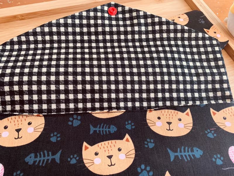 文青風環保筷袋  喵星人足跡 閃亮黑 手作餐具袋.交換禮物.