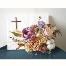 【竒植花物】福音祝福乾燥畫布 乾燥花禮 生日禮物 受洗禮 基督