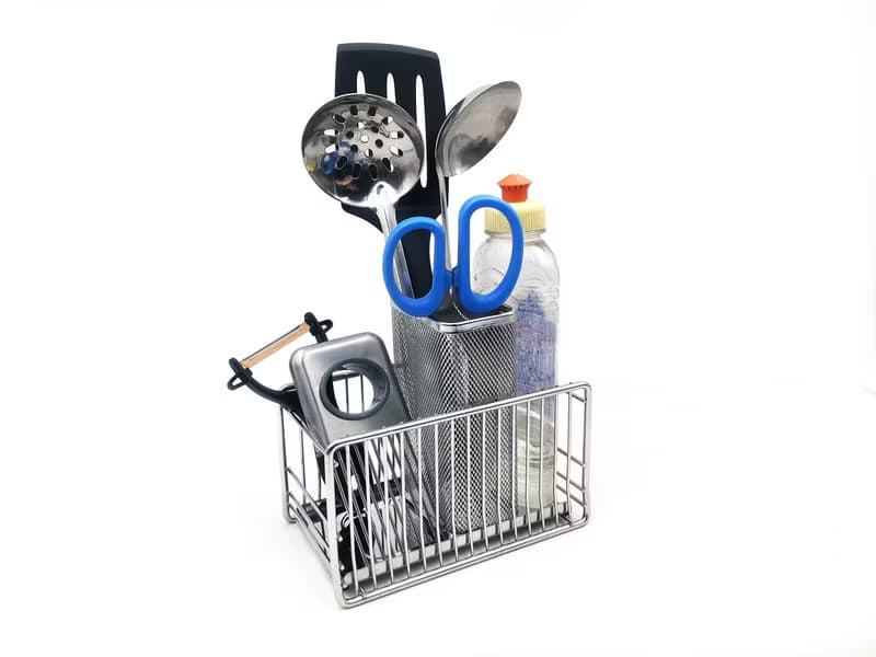 活動式設計　304不鏽鋼　筷子籃 置物籃附水盤置物架餐具架瀝水架