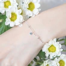 倫敦藍托帕石925純銀爪鑲雙層手鍊