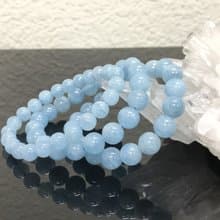 快速出貨 天然天空藍/大海藍 海藍寶圓珠手鍊