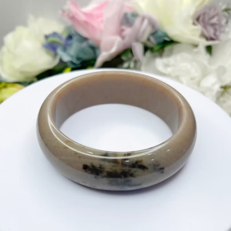 NO.84巧克力草花手鐲 58 MM 圈口 發財樹草花鐲 可可色平安鐲