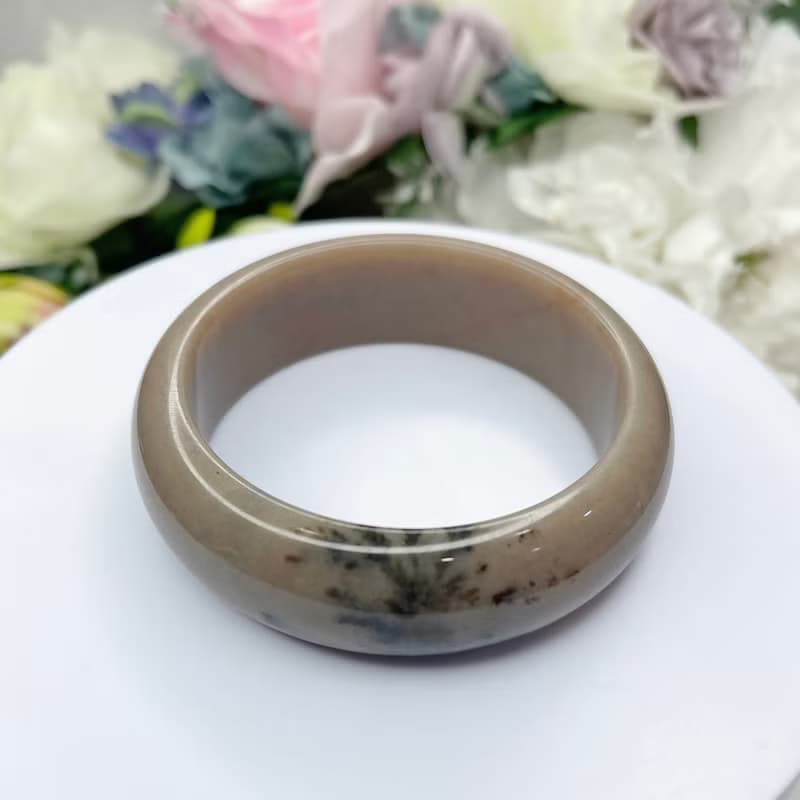 NO.84巧克力草花手鐲 58 MM 圈口 發財樹草花鐲 可可色平安鐲