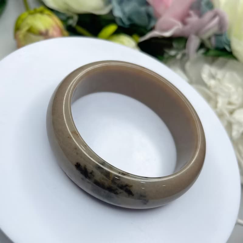 NO.84巧克力草花手鐲 58 MM 圈口 發財樹草花鐲 可可色平安鐲