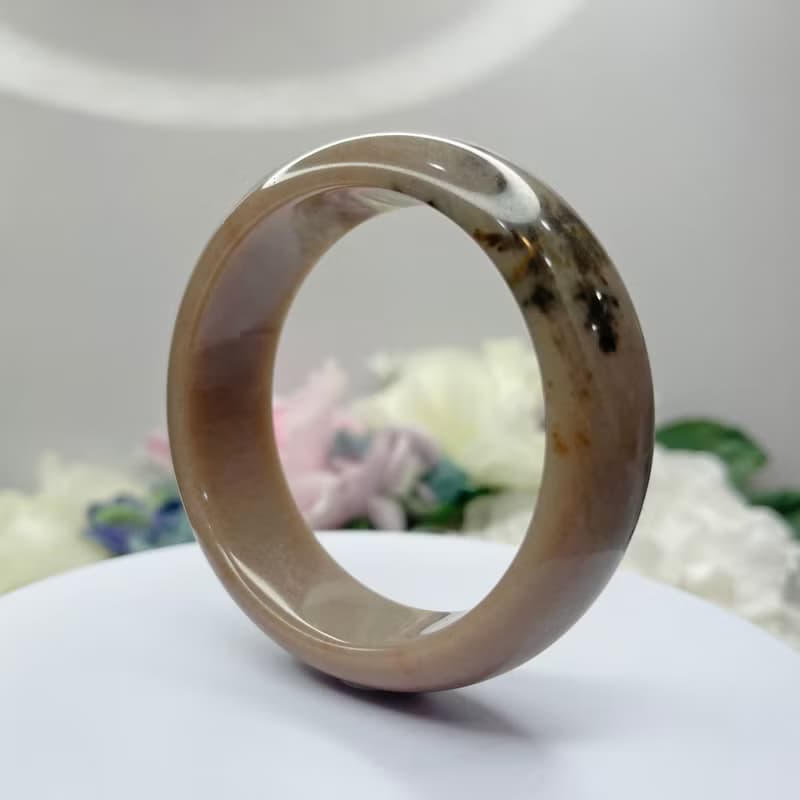 NO.84巧克力草花手鐲 58 MM 圈口 發財樹草花鐲 可可色平安鐲