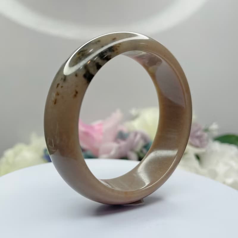 NO.84巧克力草花手鐲 58 MM 圈口 發財樹草花鐲 可可色平安鐲