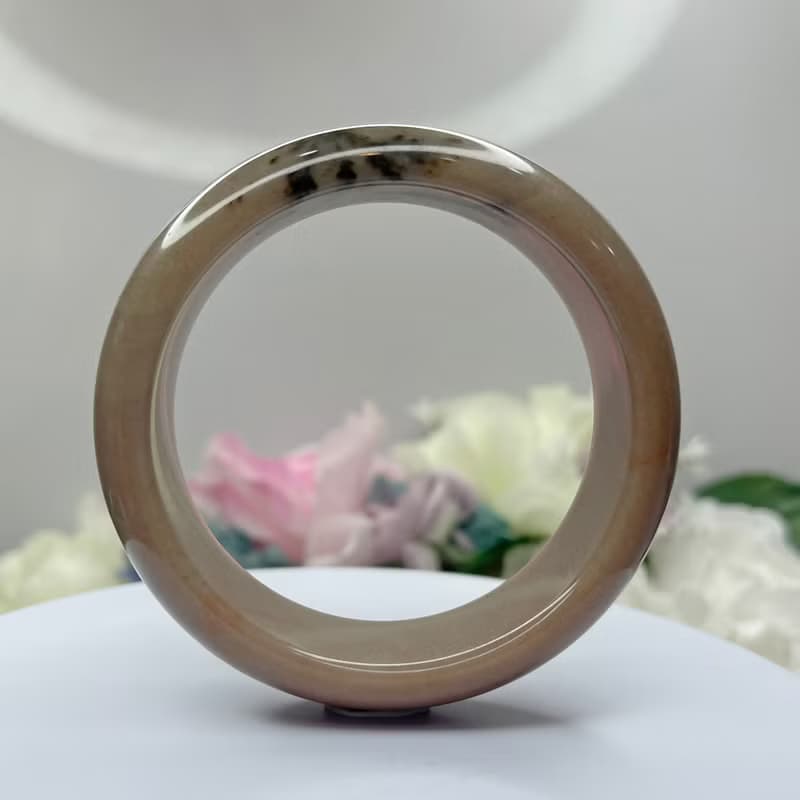 NO.84巧克力草花手鐲 58 MM 圈口 發財樹草花鐲 可可色平安鐲