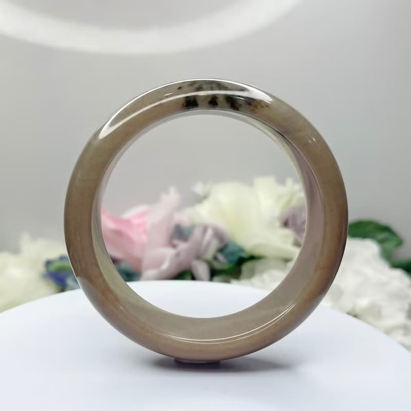 NO.84巧克力草花手鐲 58 MM 圈口 發財樹草花鐲 可可色平安鐲