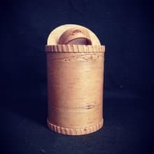 Big birch bark box, birch bark canister, tea box