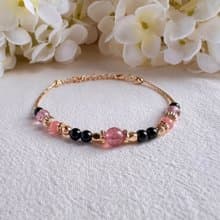 草莓晶 紅紋石 黑碧璽 | 愛情 保護 療癒 | 手鍊手環