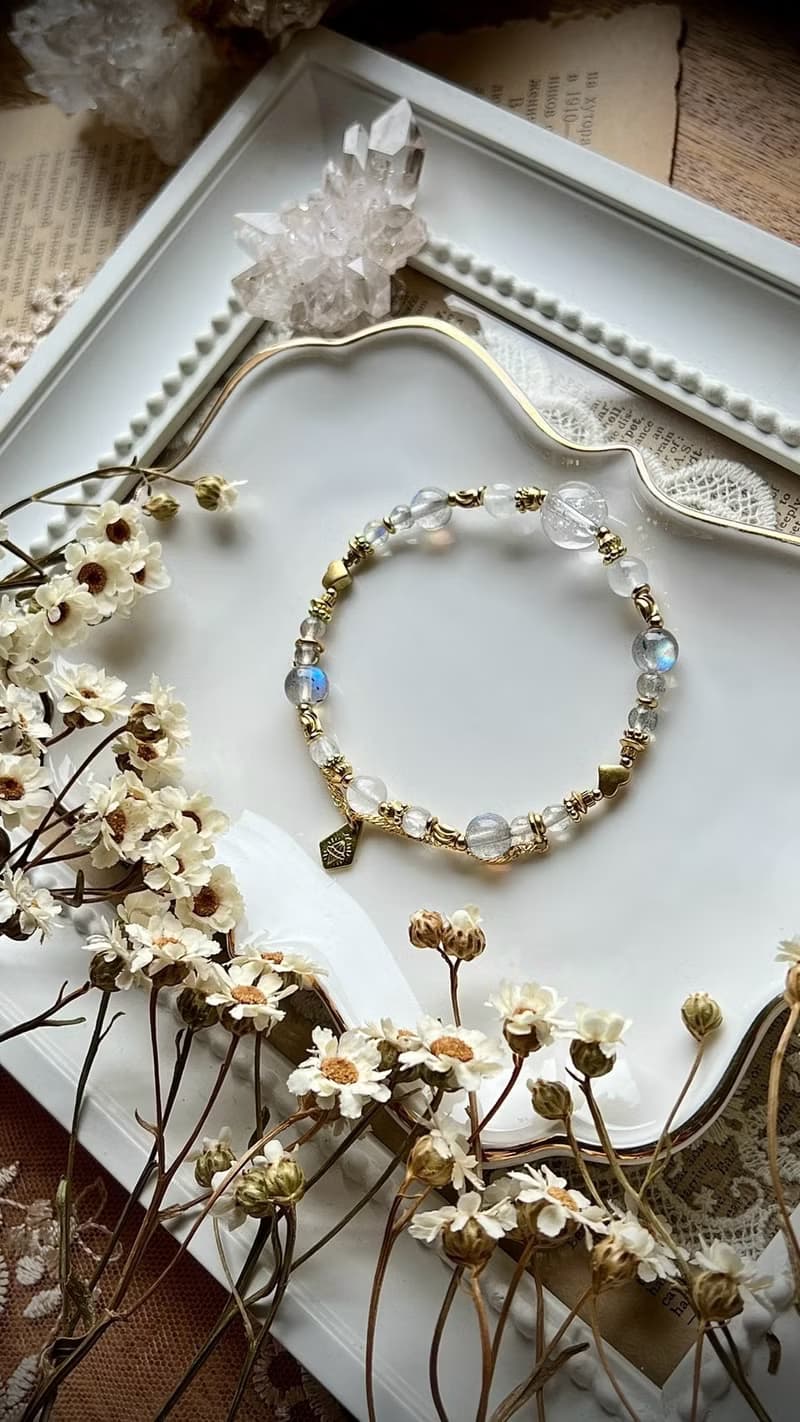 -眷戀月色-天然水晶手鏈/黃銅手鍊