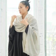 喀什米爾單色圍巾 米灰