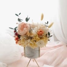 永生花 永生玫瑰花 乾燥花 開幕盆花 紀念日禮物 大理石紋 祝賀花