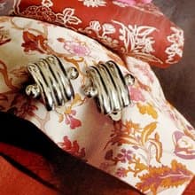 vintage jewelry  典雅低調幾何造型夾式耳環