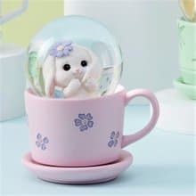 轉運兔 水晶球音樂盒擺飾 生日情人聖誕交換禮物療癒杯子