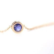 [9月誕生石]アイオライトのベゼルネックレス