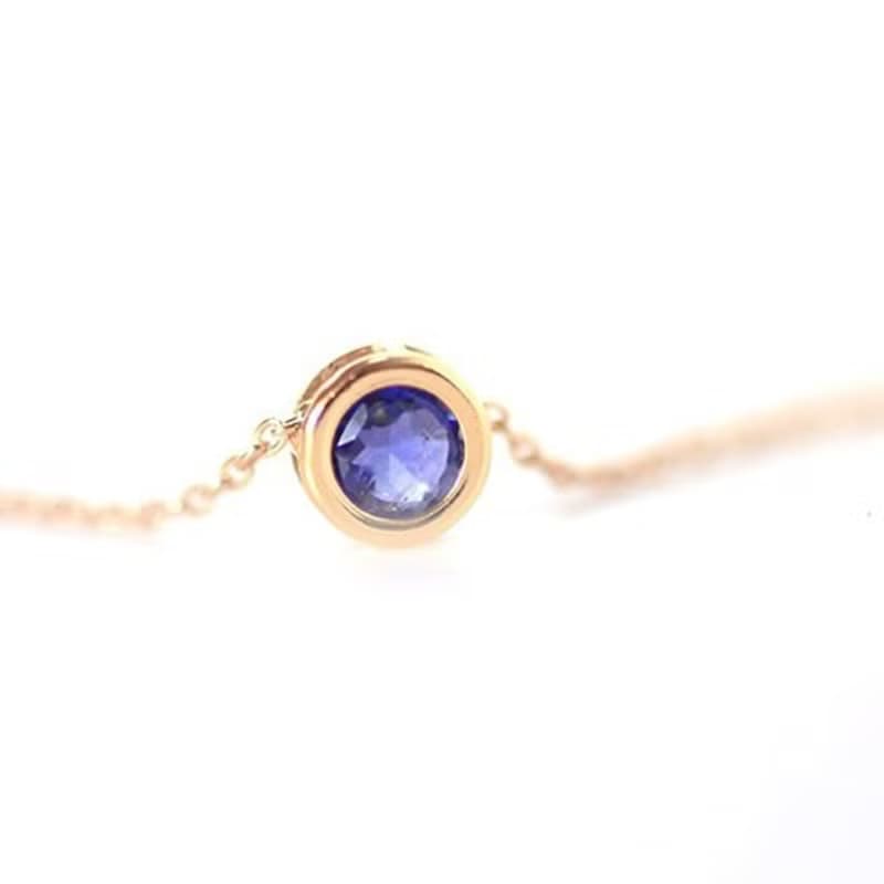 [9月誕生石]アイオライトのベゼルネックレス