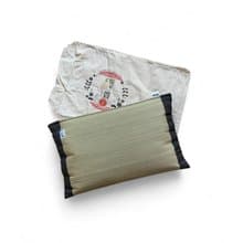 【送禮好物】藺草枕頭印花布袋 厚實帆布 收納方便 送禮質感