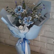 【海洋星辰】淡藍色系索拉乾燥花束/生日送禮/節日花禮/畢業季