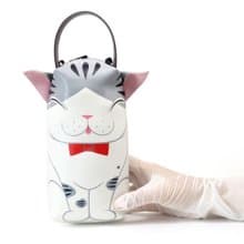 White and Gray cat pencil pouch bag,make up case, bag for every day essentials.