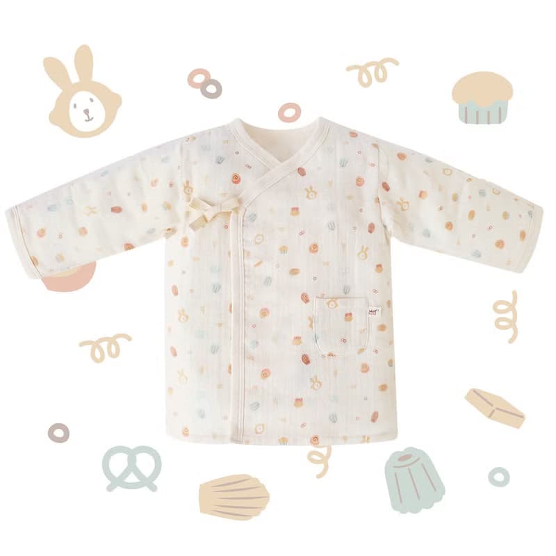 【SISSO有機棉】一起下午茶吧二重織紗布肚衣 3M