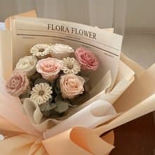Flora Flower 乾燥永生花花束-奶油蜜橘