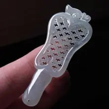 冰種翡翠芭蕉扇項鍊 | 天然緬甸玉A貨翡翠 | 送禮
