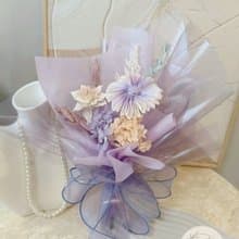 蘿莎花兒 漸層柔紫非洲菊索拉花  包裝小花束