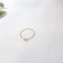 小珍珠 細鍊 鍊戒