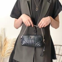 【 日本直送　名牌中古包 】PRADA プラダ ハンドバッグ ブラック ロゴ レザー ダイアグラム ミニバッグ vintage ヴィンテージ mwu5nu
