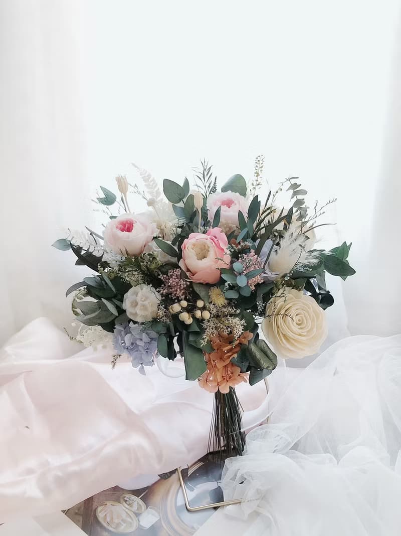 永生花 永生玫瑰花 乾燥花 新娘捧花 拍照花束 求婚花束 婚禮婚紗