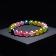 冰透色標碧璽 多彩之光的天然美麗 手鍊 手環 QBR00108