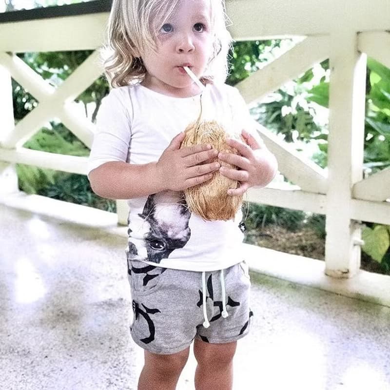 Moi Kids 冰島有機棉童裝短褲 1歲至8歲灰