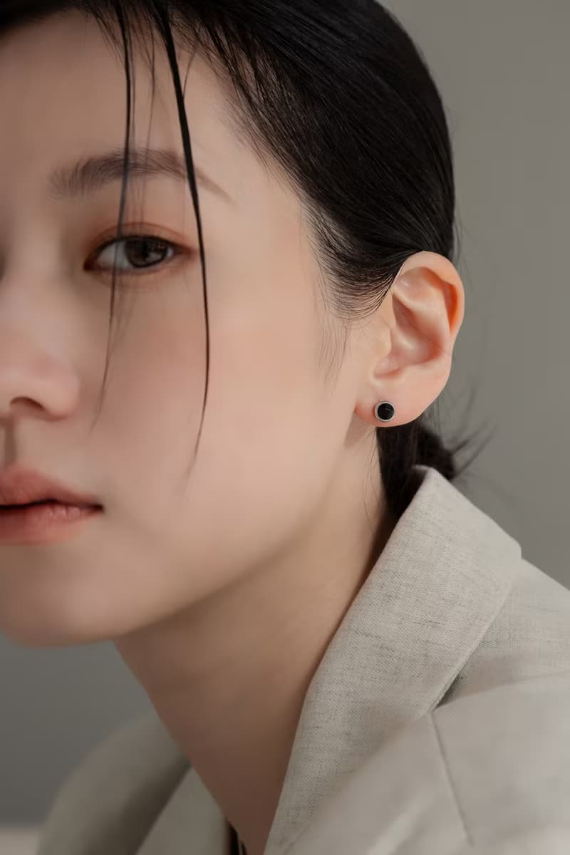 韶光。黑瑪瑙圓圈耳環
