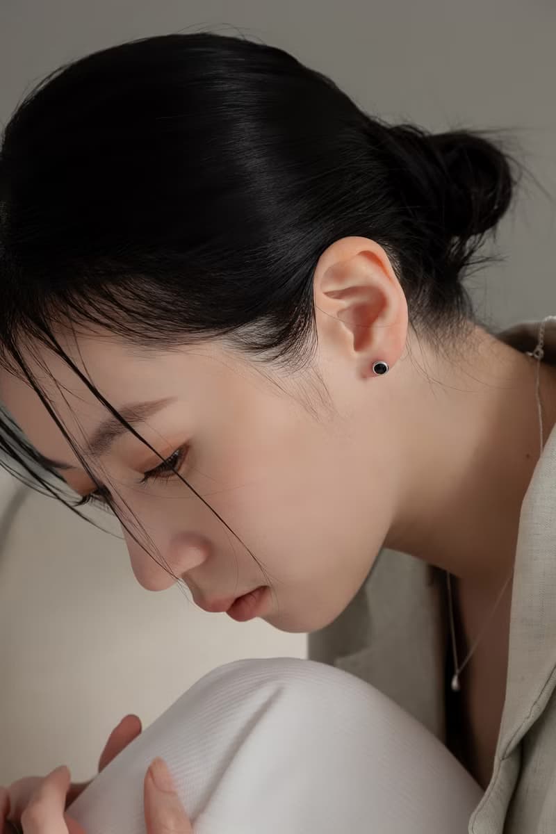 韶光。黑瑪瑙圓圈耳環