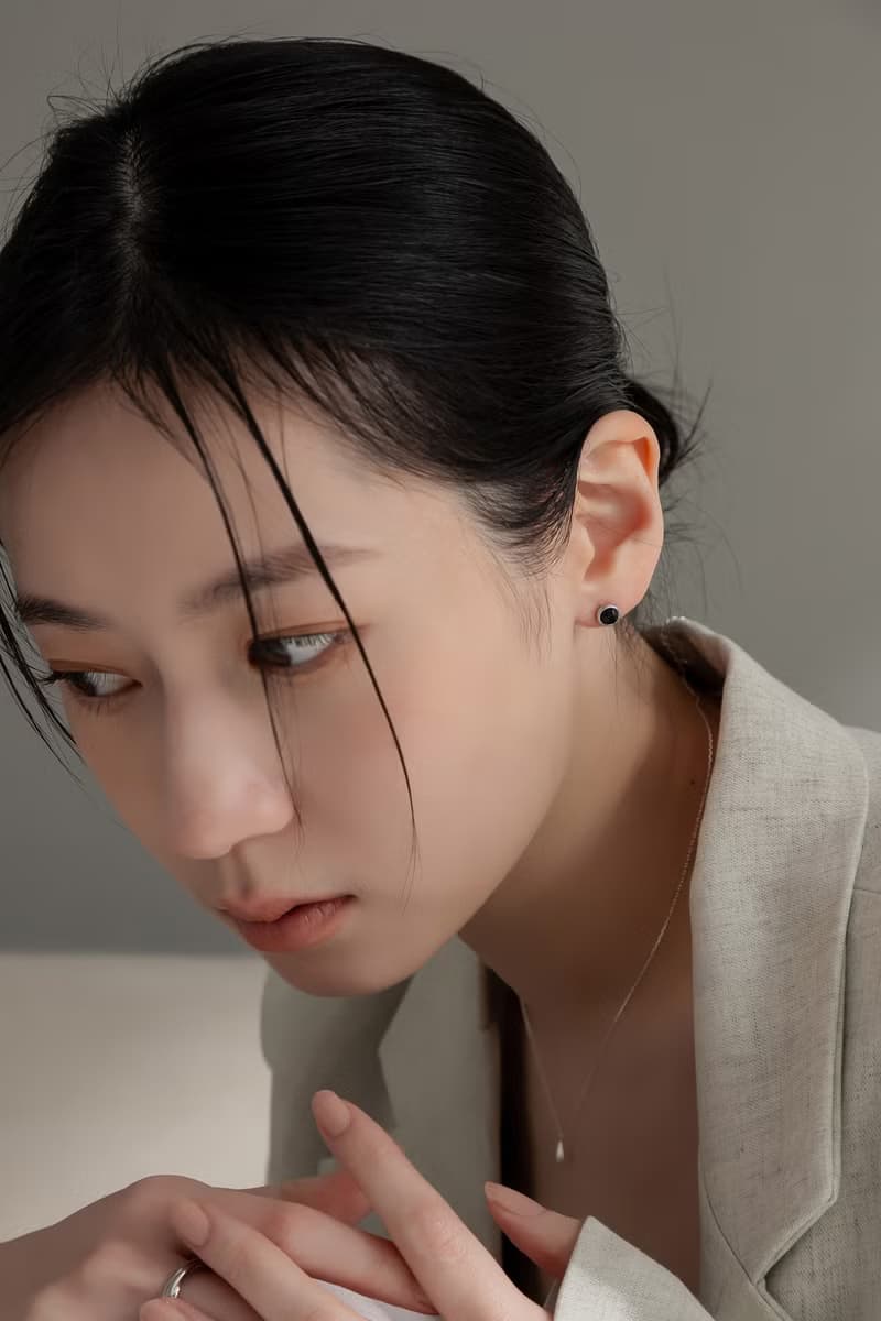 韶光。黑瑪瑙圓圈耳環