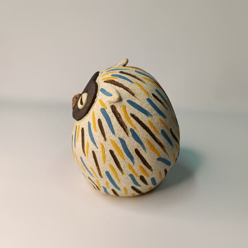 彩球貓頭鷹/陶藝品/原創