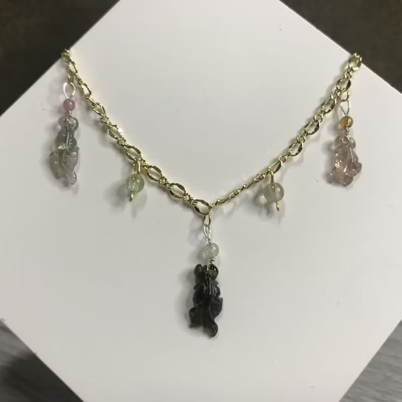 招財旺夫I碧璽電氣石Tourmaline14K手鏈I糖果金魚I情人節禮物