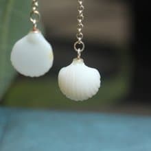 【貝殼】三彩玉手工耳飾 |長款耳墜|diy設計獨一無二耳環禮物