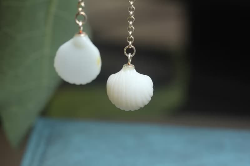 【貝殼】三彩玉手工耳飾 |長款耳墜|diy設計獨一無二耳環禮物