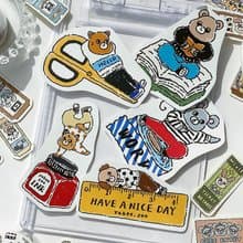 開心動物園/復古文具大貼紙十代/防水貼紙/共5款