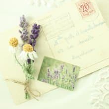 薰衣草 洋甘菊 花束胸針 S 人手鉤針編織 日本天然麻線 清新脫俗