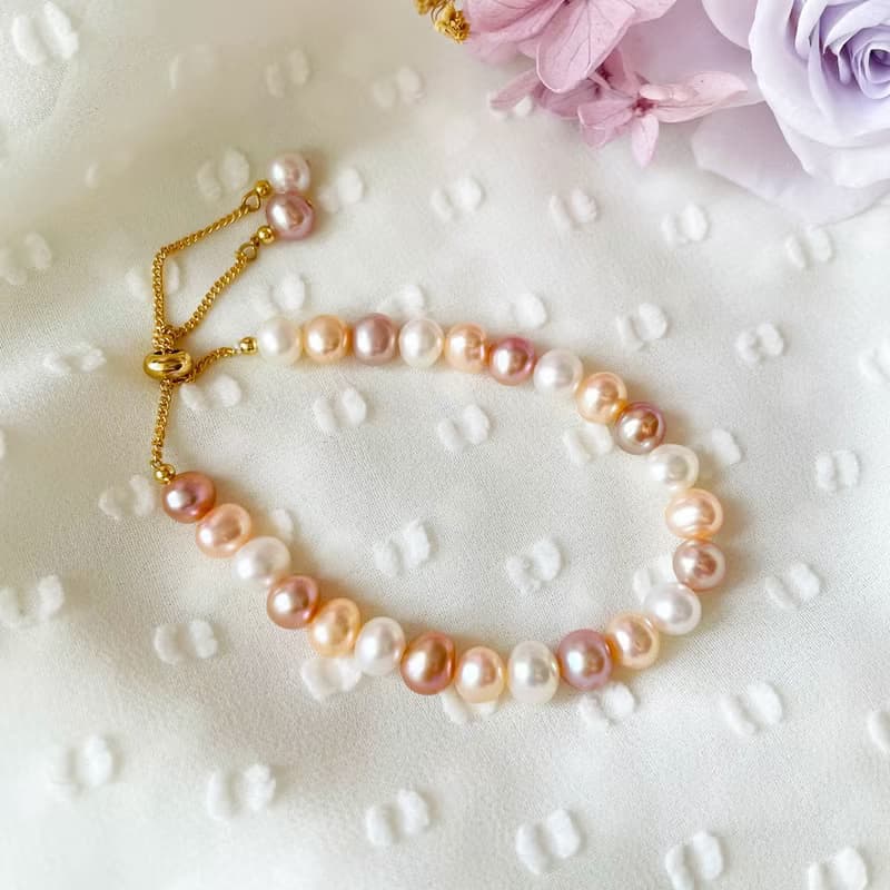 甜蜜蜜繽紛多彩天然珍珠手鍊