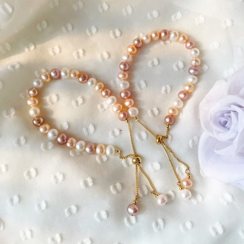 甜蜜蜜繽紛多彩天然珍珠手鍊