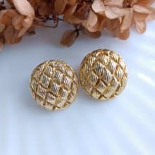 Vintage Jewelry 西洋古董飾品 金波蘿 夾式耳環